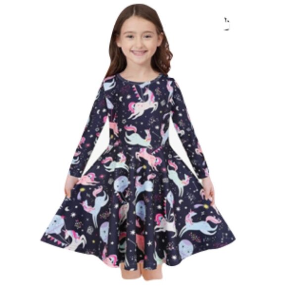 NWT- 🦄 Girls Unicorn Printed Dress Size 2XL - Picture 1 of 15